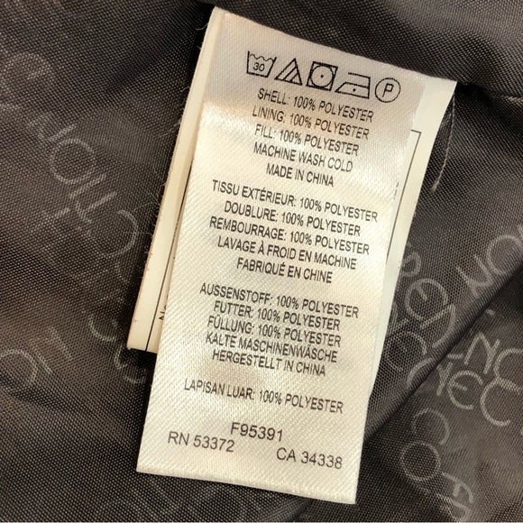 French Connection puffer coat long matte grey hood zip and snaps XS - Picture 11 of 12